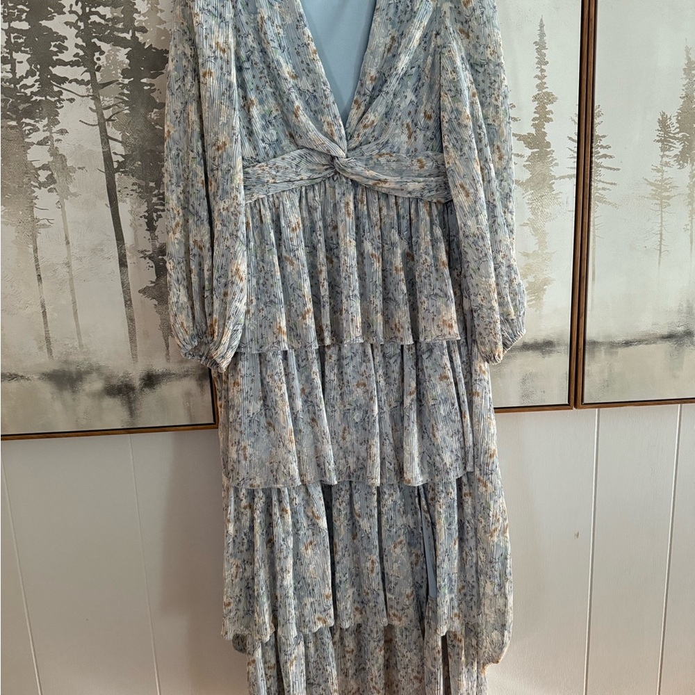 Astr Blue Floral Maxi Dress
